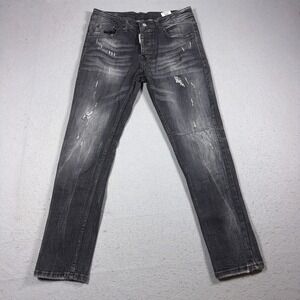 DSQUARED2 BRA Slim Jeans Men US 32x28 Distressed Gray Wash Made In‎ Italy